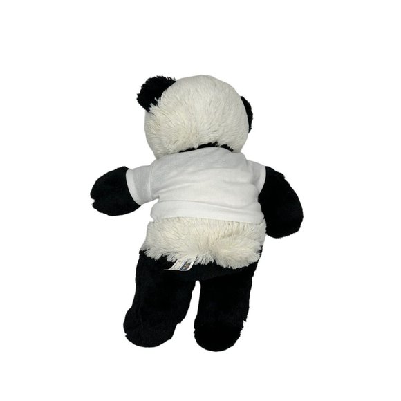 Teddy Mountain 16" Panda Teddy Bear with t-shirt Black White Soft - Picture 3 of 5